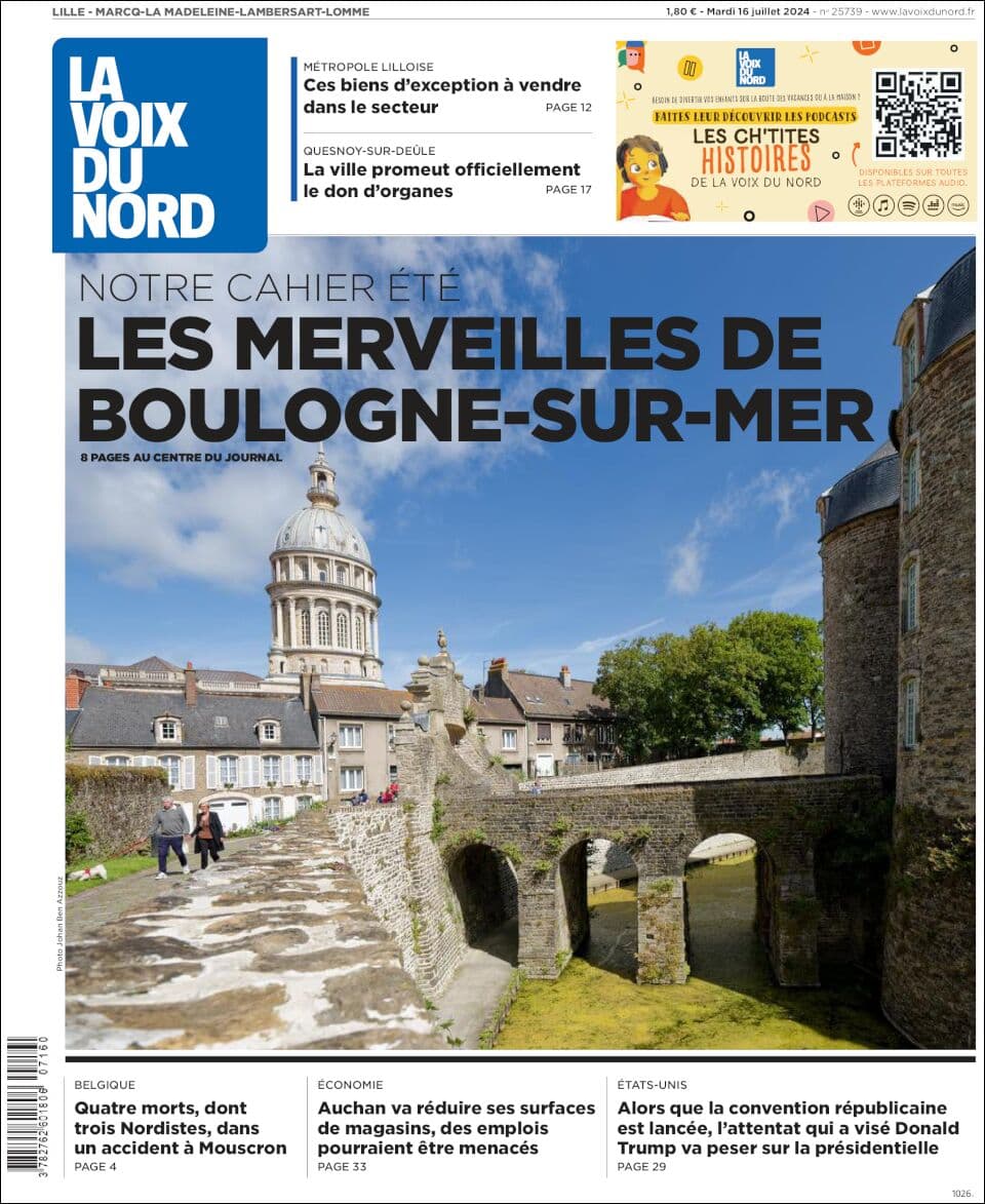 La Voix du Nord front page for Tue Jul 16 2024