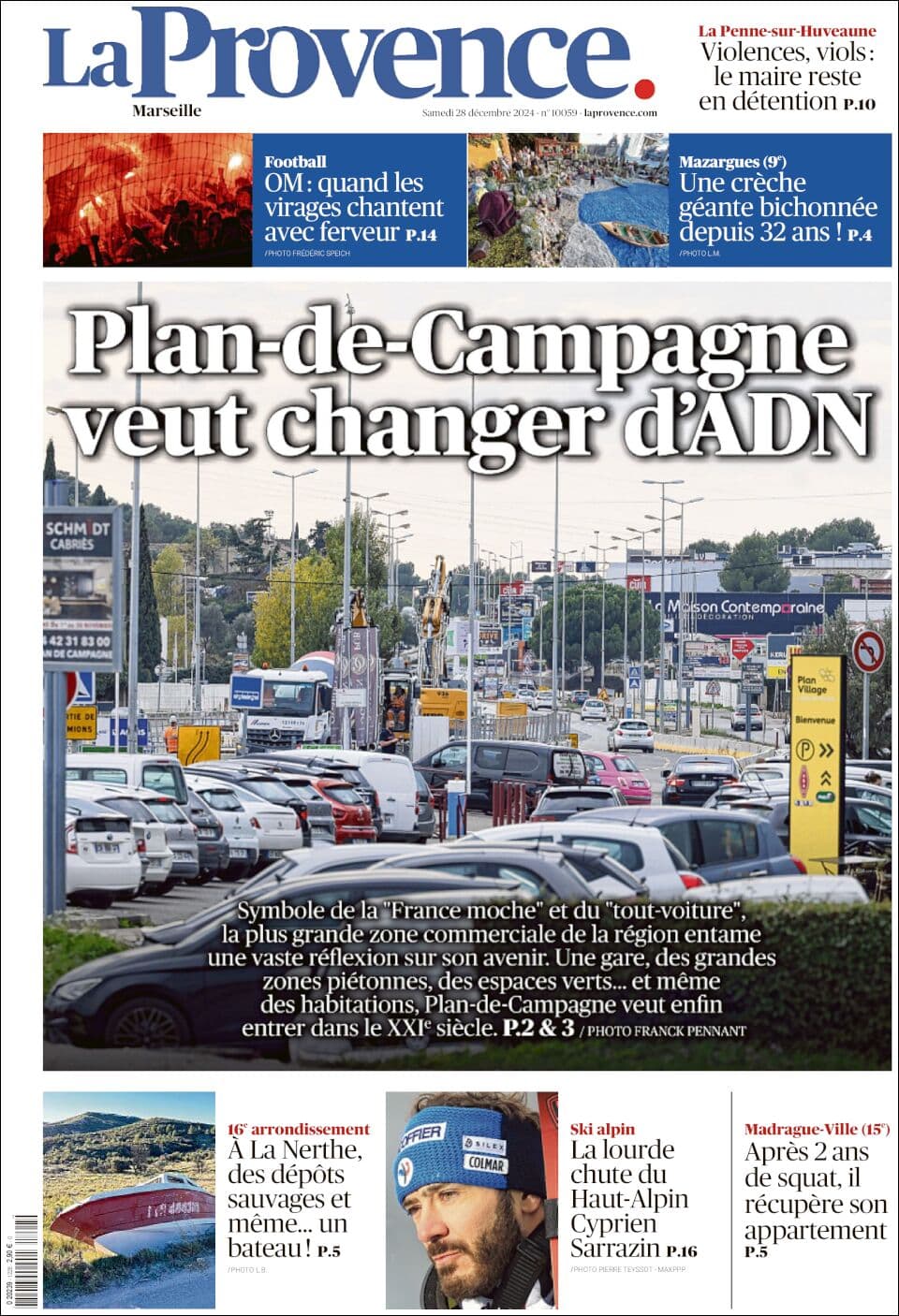 La Provence front page for Sat Dec 28 2024